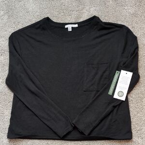 NWOT Threads 4 Thought Maggie Tri Blend Long Sleeve Pocket Tee Black Siz…